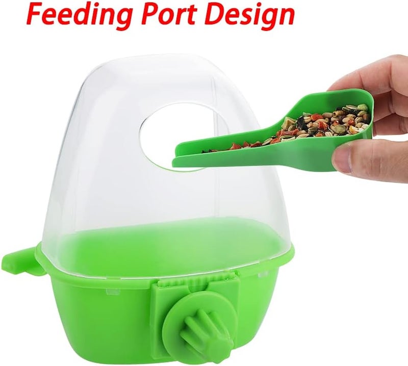 DQITJ 3 Pcs Small Bird Slot Feeder No Mess Cage Hanging Feeder Cup Plastic Food Feeding Box for Parakeet Budgies Cockatiel Lovebird Small Birds - Image 3