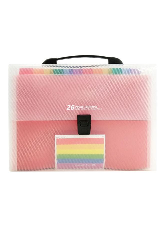 NIBEMINENT Portable Document Organizer Clear/Pink/Green 