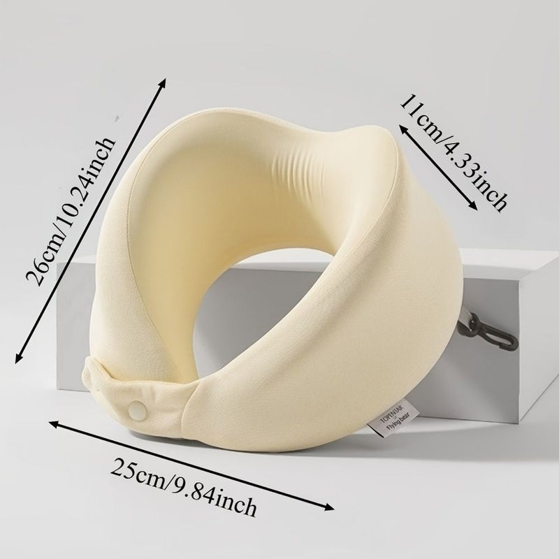 Grey Travel Neck Pillow Set with Sleep Mask and Earplugs Removable Cover - Image 3