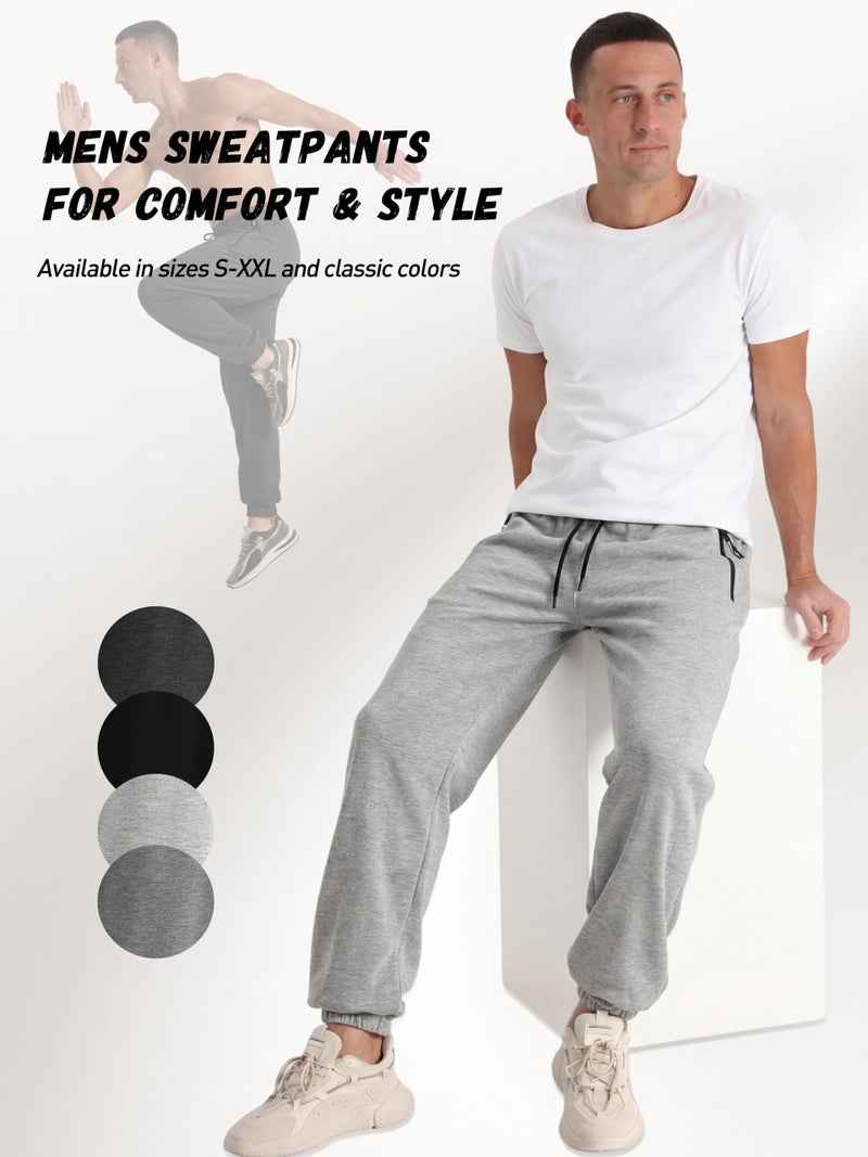 Aocku 4 Pack Mens Sweatpants Mens Athletic Joggers Pants with Zipper Pocket and Drawstring Workout Sweatpants Color B, M - Image 5