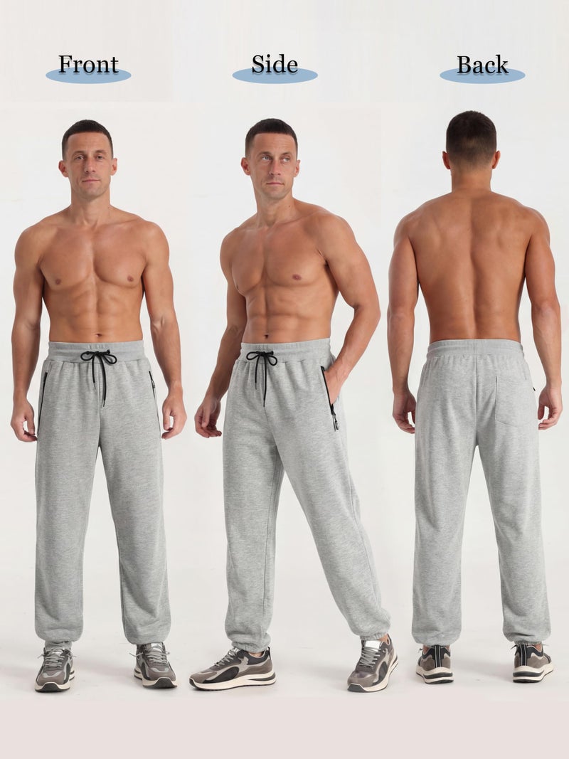 Aocku 4 Pack Mens Sweatpants Mens Athletic Joggers Pants with Zipper Pocket and Drawstring Workout Sweatpants Color B, M - Image 2