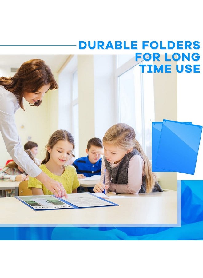 Henoyso - 24 Pcs School To Home Folders Take Home Heavy Duty Folders 2 Pocket Folder Homework Folders For Students Parent Teacher Communication Folders(Blue) - Image 1