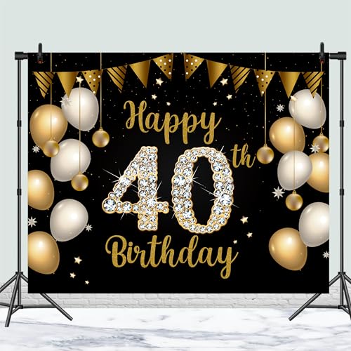 Party Baazaar 40th Birthday Theme Backdrop | Backdrop for Birthday Decoration | Happy Birthday Banner for Kids (Pack of 1, Multicolor, Size: 5x4 Feet) - Image 2