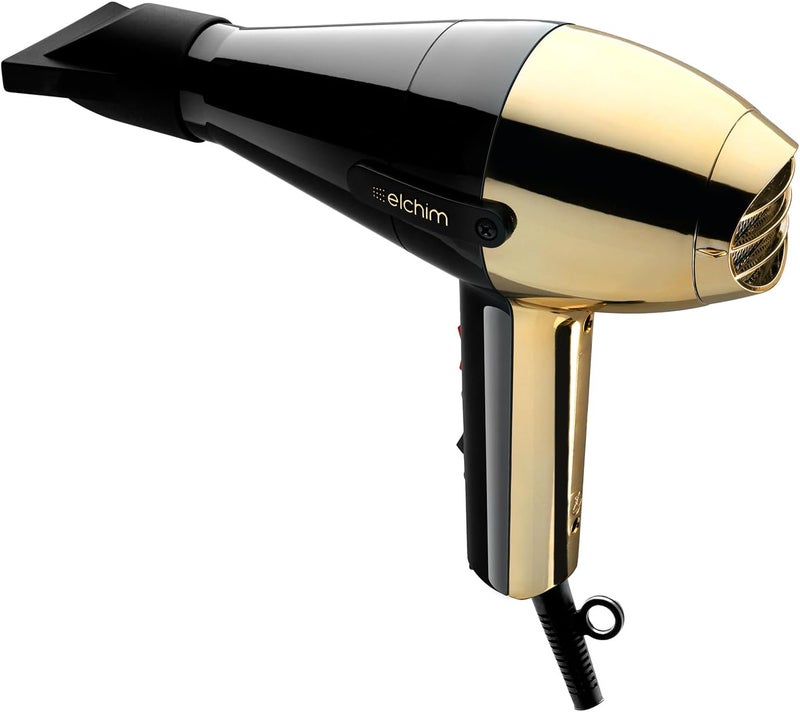 ELCHIM 2500140 Hand Mod 2001 Hair Dryer, Black & Gold - Image 1