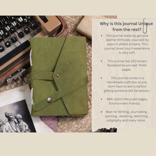 CRAFT JUNKY Vintage Leather Journal Diary - Image 2