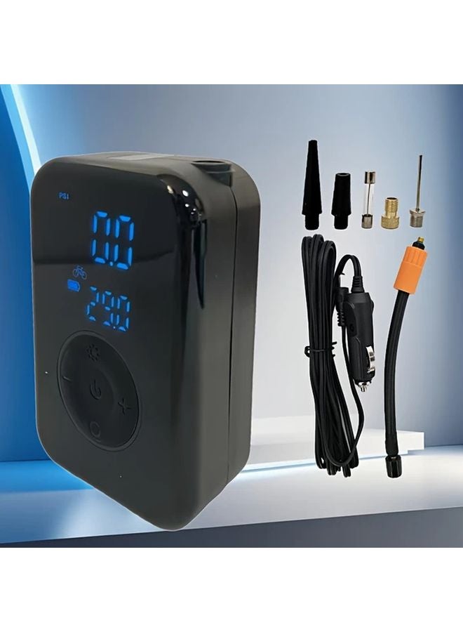 Portable High Power Wireless Air Compressor Black For Car Bike Motorcycle Tire Inflation - Image 1