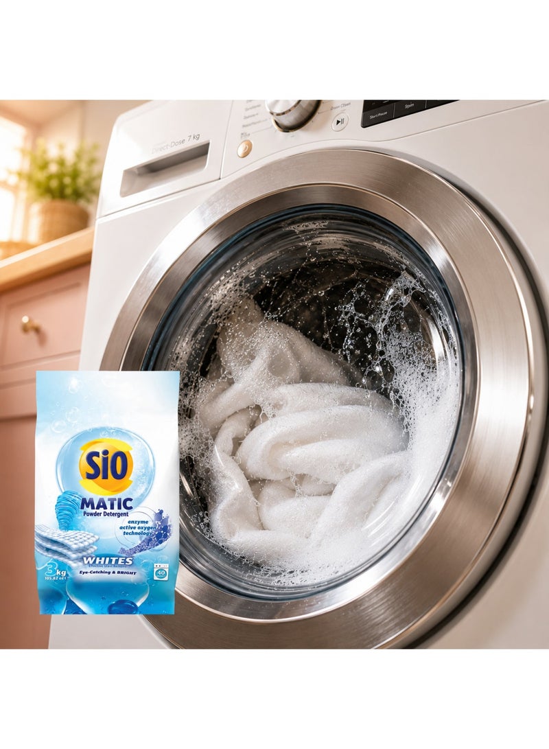 SIO Powder Detergent Matic – White 3 kg | Effective Cleaning & Brightness - Image 4