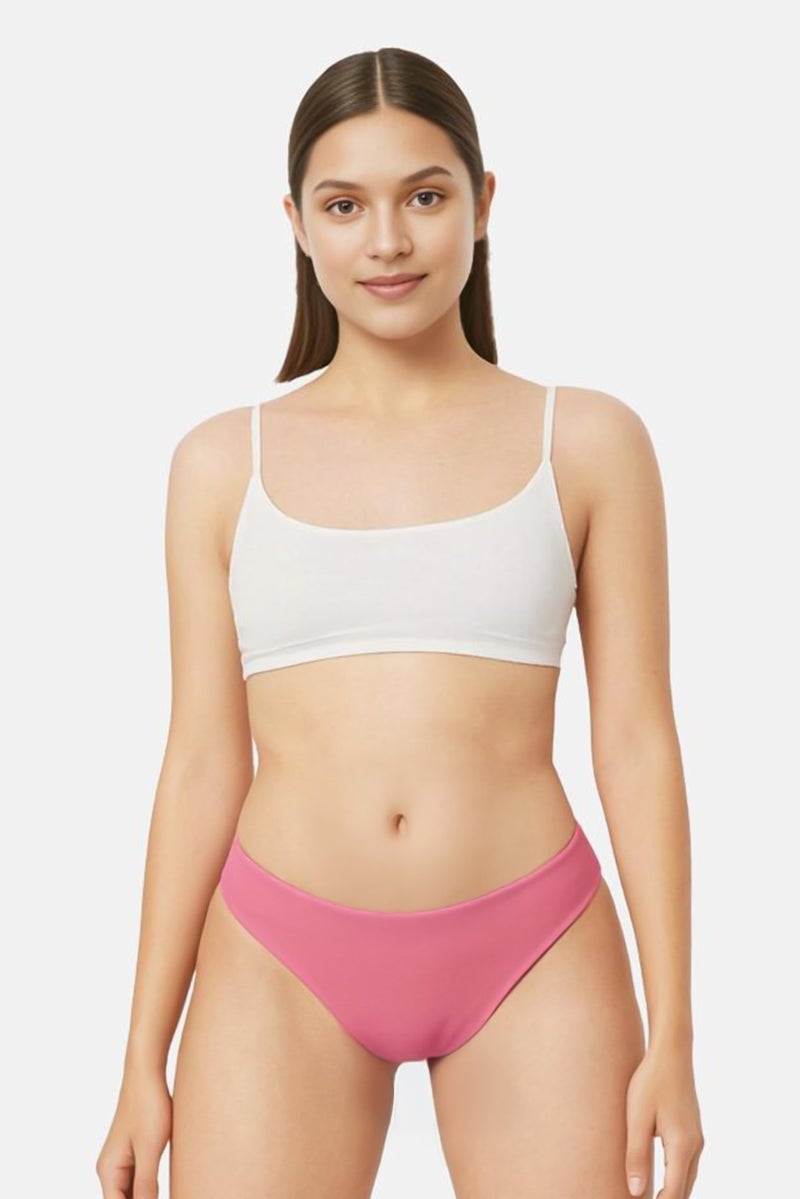 Billabong Women Ruched Solid Bikini Bottom, Purple - Image 1