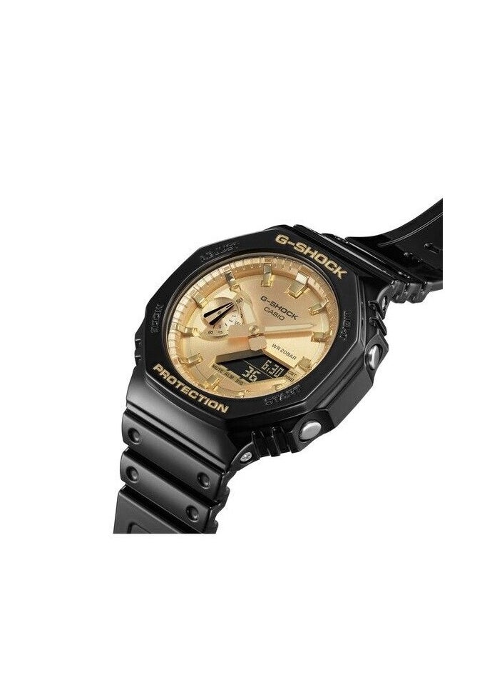G-SHOCK Carbon Core Guard Glossy Black Gold Unisex Watch GA-2100GB-1A  - Image 3