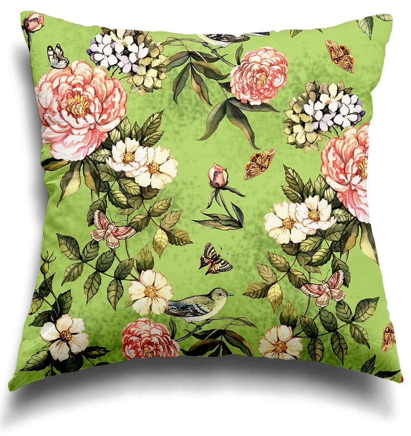 homewards Bird and Blossom Cushion Cover Set of 5 Poly Satin Size 16x16 inches - Image 4