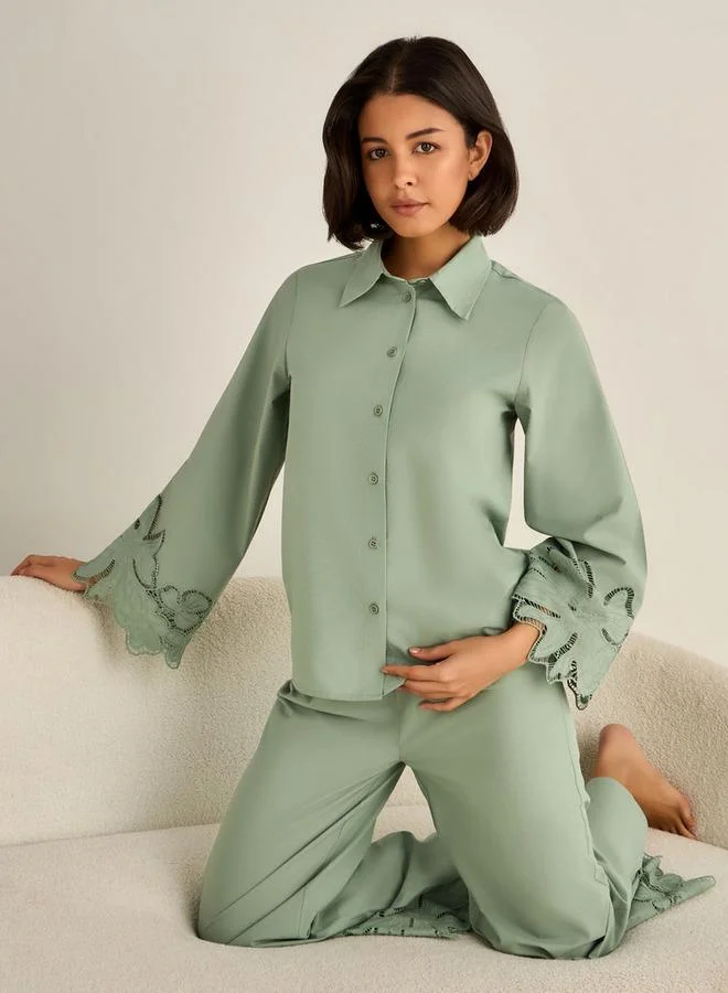 Splash FAV Pyjama Set Button-Down Shirt & Trousers