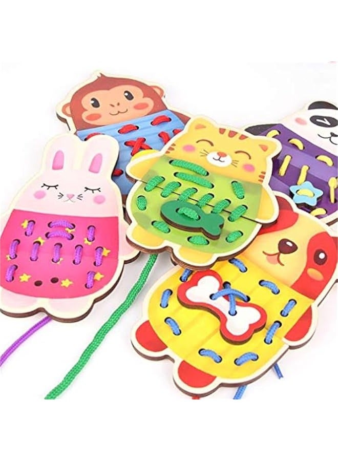 دوركو لعبة خشبية تعليمية للأطفال الصغار بأشكال حيوانات مونتيسوري - Image 2