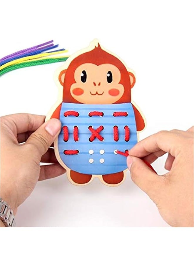 دوركو لعبة خشبية تعليمية للأطفال الصغار بأشكال حيوانات مونتيسوري - Image 3