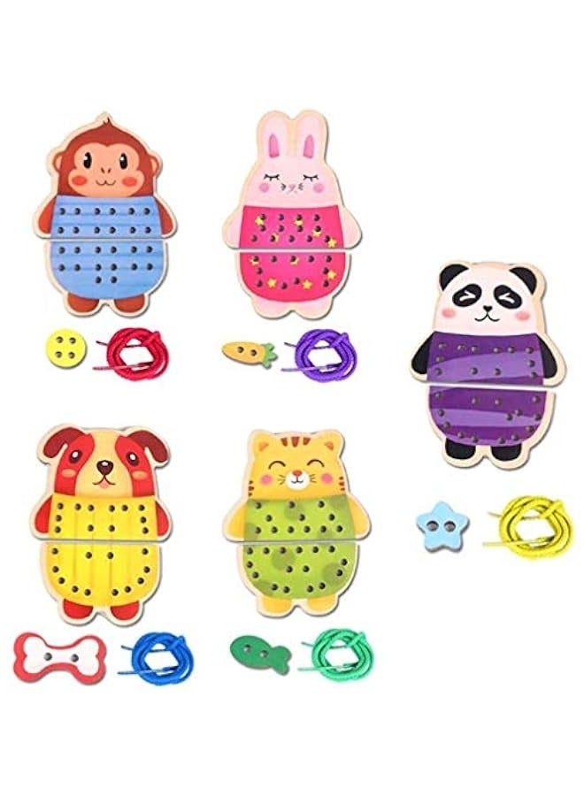 دوركو لعبة خشبية تعليمية للأطفال الصغار بأشكال حيوانات مونتيسوري - Image 4