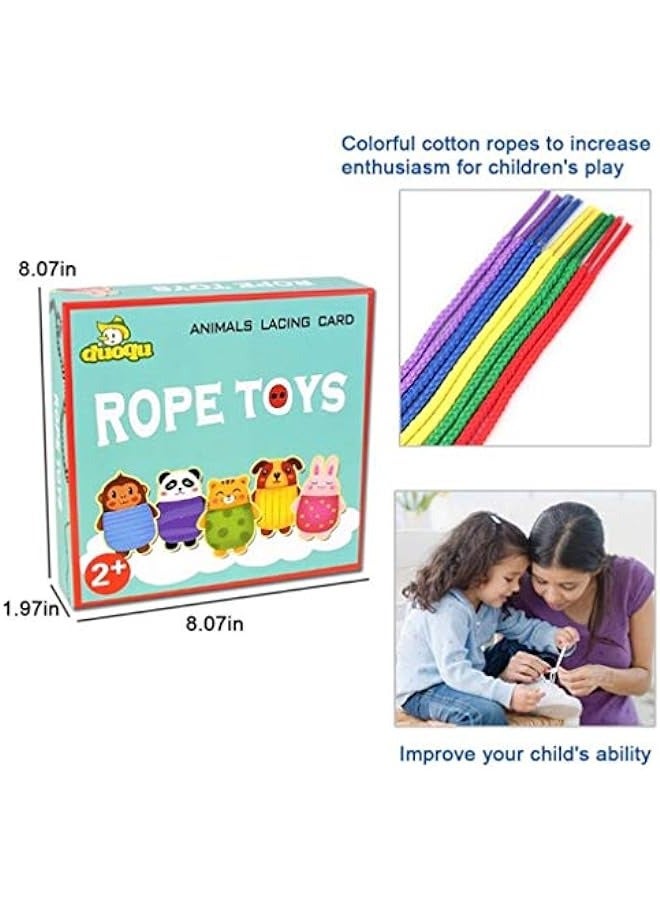 دوركو لعبة خشبية تعليمية للأطفال الصغار بأشكال حيوانات مونتيسوري - Image 5