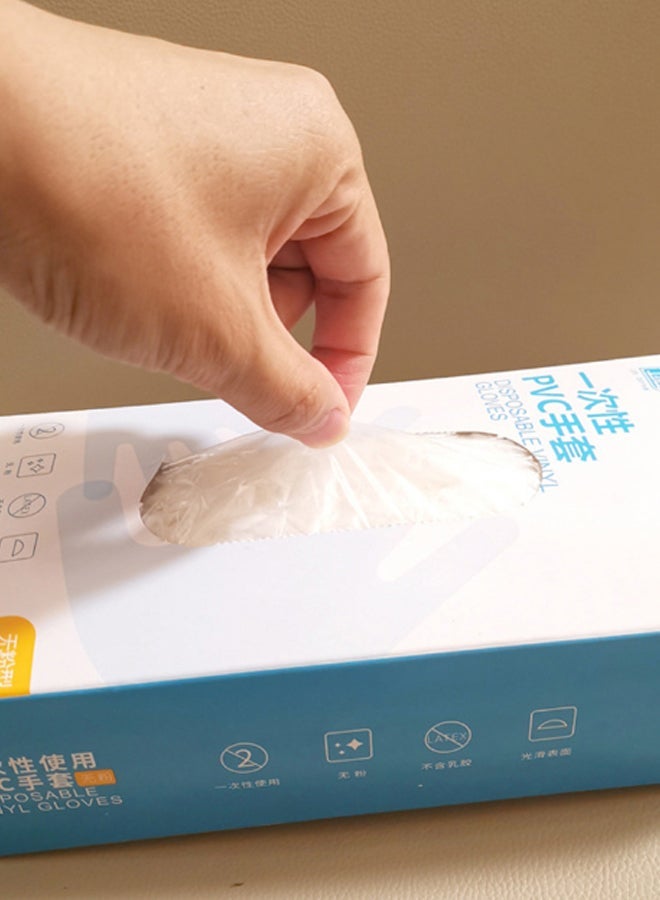 NIBEMINENT 100-Piece Disposable Gloves Set Clear M - Image 2