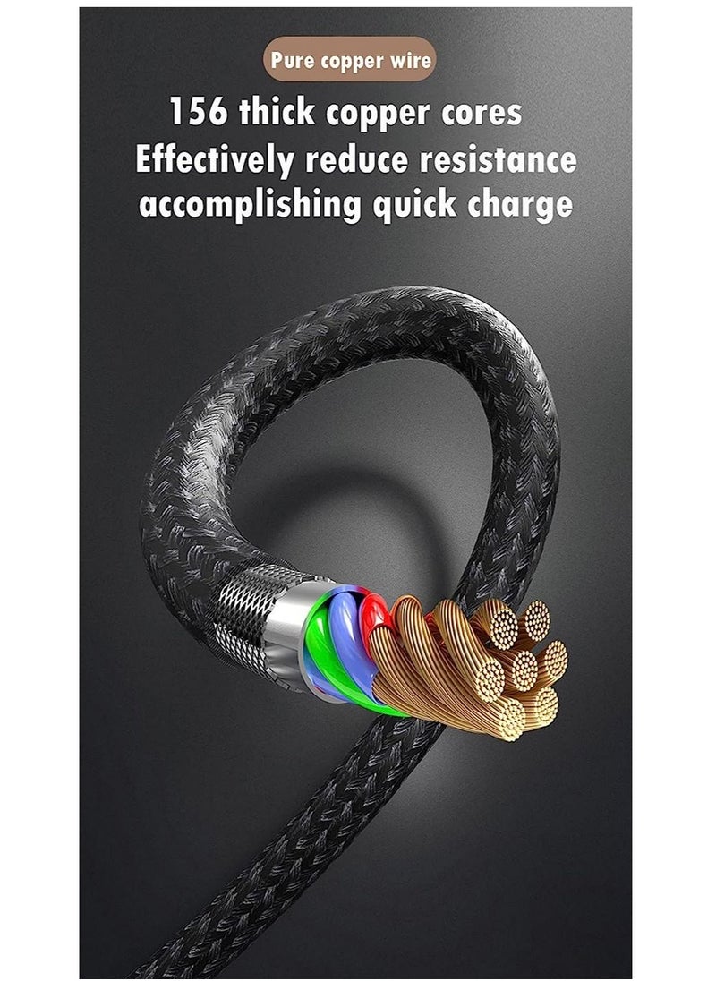 Generic - 3 in 1 CE Certified, Lighting/Type C/Micro Multi 5A Fast Charging Cable for iPhone Port 3A /Huawei/Oppo Vooc/Xiaomi/Honor - Image 1