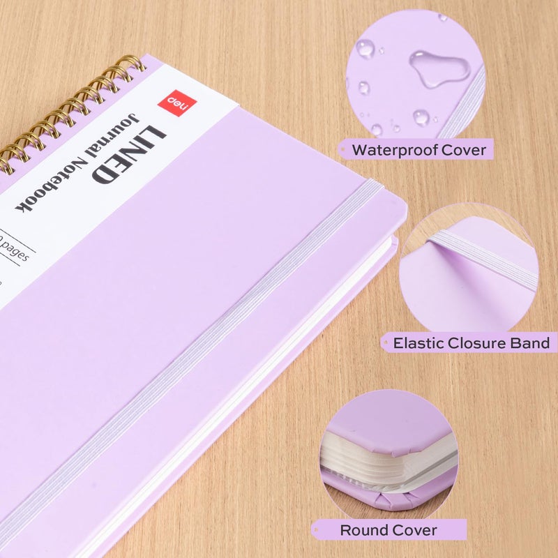 deli Lined Spiral Journal Notebook, 160 Pages, A5 (5.5"x8") Hardcover Writing Notebook, College Ruled Spiral Bound Journal for Women & Men - Perfect for Work, School, Office & Note Taking - Purple - Image 5