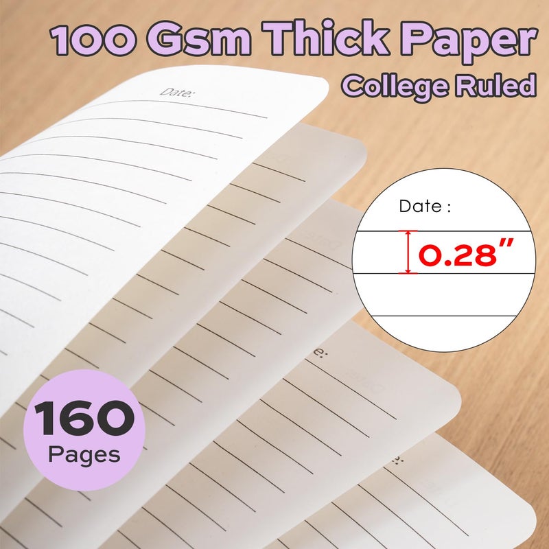 deli Lined Spiral Journal Notebook, 160 Pages, A5 (5.5"x8") Hardcover Writing Notebook, College Ruled Spiral Bound Journal for Women & Men - Perfect for Work, School, Office & Note Taking - Purple - Image 4
