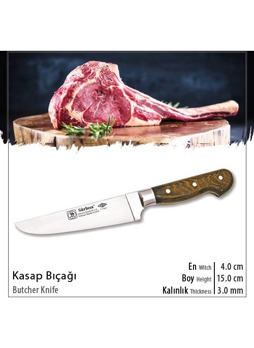 Sürbisa Sürbısa 61010-YM Wooden Handled Local Butcher Knife  - Image 4