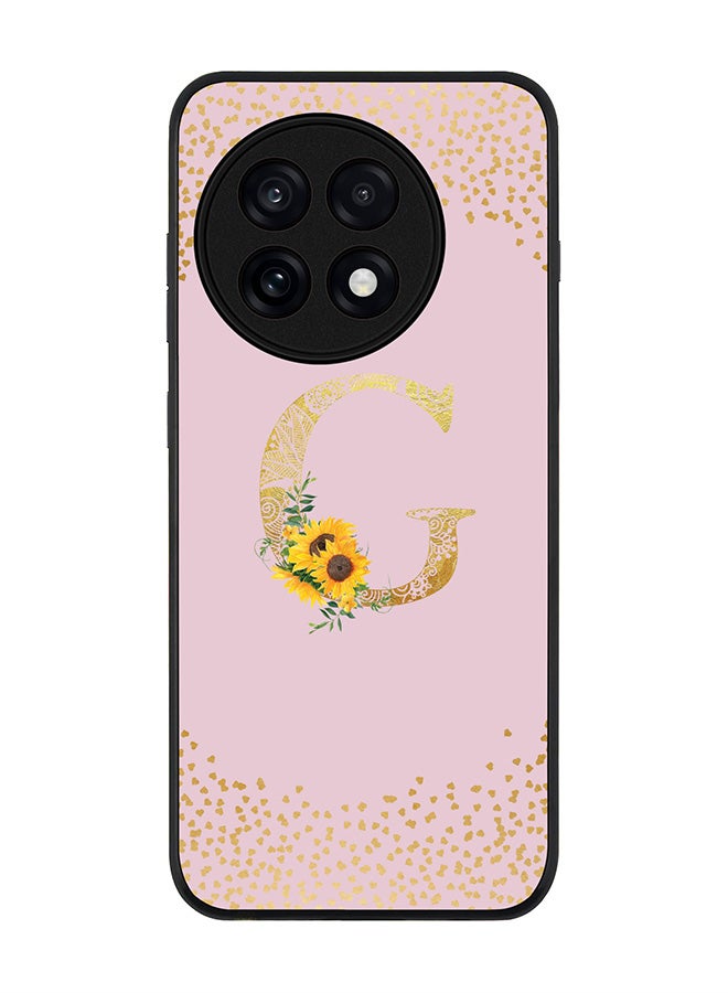 Stylizedd For OnePlus 13R / Ace 5 Pro Case,Slim fit Camera Protection, Shockproof Thin Phone cover  - Custom Floral Monogram - G  (Pink )