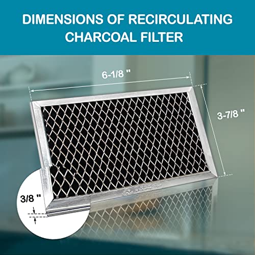 Omaeon Replacement Charcoal Filter JX81J - 6.12" x 3.87" (2 Pack) – Microwave Recirculating Charcoal Filter Compatible with GE WB02X11124 WB06X10823, WB02X11536, Samsung DE63-00367E, Fits GE Microwave Ovens - Image 2