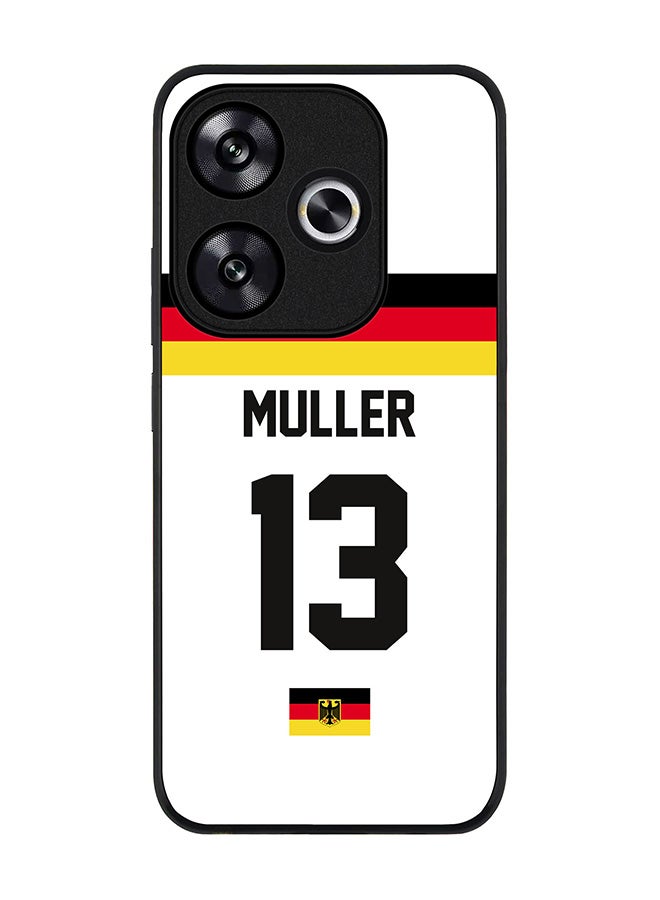 Stylizedd Rugged Black edge case for Xiaomi Poco F6 / Xiaomi Redmi Turbo 3, Slim fit Case Flexible Cover - Football Team - Germany, Player Name - Muller - Image 1