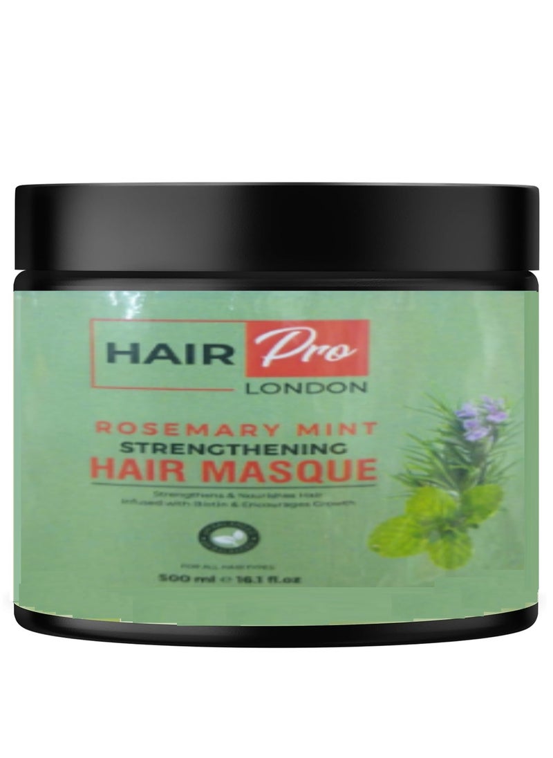 Hairdreams Rosemary & Mint Strengthening Mask Deep Treatment with Essential Oil & Biotin, Miracle Repair for Dry, Damaged & Frizzy Hair, 340g/12oz  - Image 1