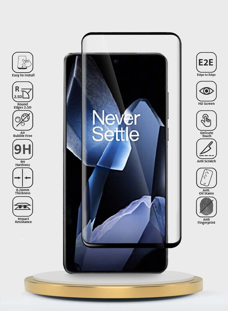 Wtech OnePlus 13 5G 2024 Premium Edge-Pro Series Full Glue Full Cover Tempered Glass Screen Protector - Clear/Black - Image 2