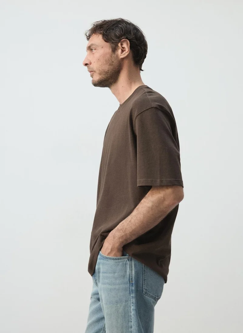 Mango Man 30-MARRON Relaxed-Fit 260-Gsm T-Shirt for Men | Best Price UAE