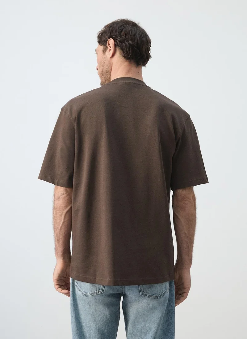 Mango Man 30-MARRON Relaxed-Fit 260-Gsm T-Shirt for Men | Best Price UAE