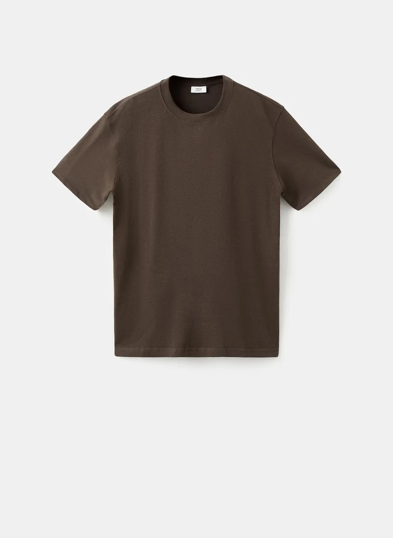 Mango Man 30-MARRON Relaxed-Fit 260-Gsm T-Shirt for Men | Best Price UAE