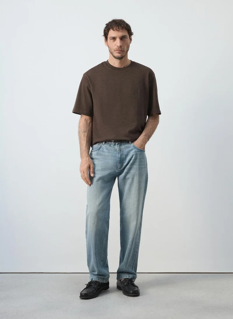 Mango Man 30-MARRON Relaxed-Fit 260-Gsm T-Shirt for Men | Best Price UAE
