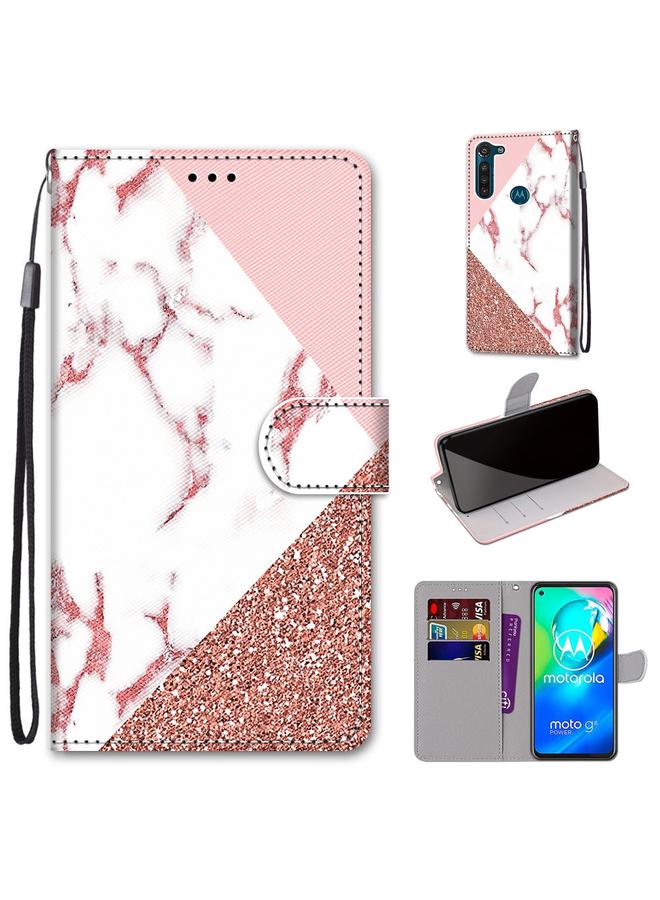 S-TOP Case For Motorola Moto G8 Power Coloured Drawing Cross Texture Horizontal Flip PU Leather Case with Holder & Card Slots & Wallet & Lanyard - Image 1