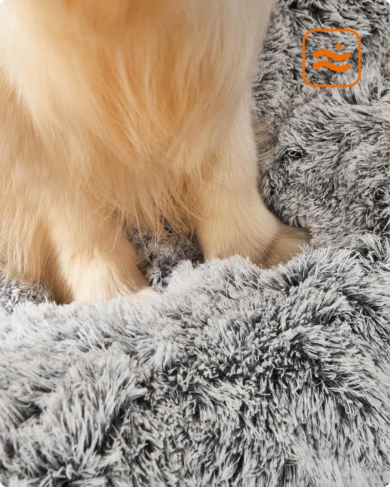 Dog Bed, Dog Cushion, Fluffy Dog Mat, Long Plush, 122 x 74 cm, Soft Padding, Washable, Multifunctional, Ombre Grey PGW204G01 - Image 3