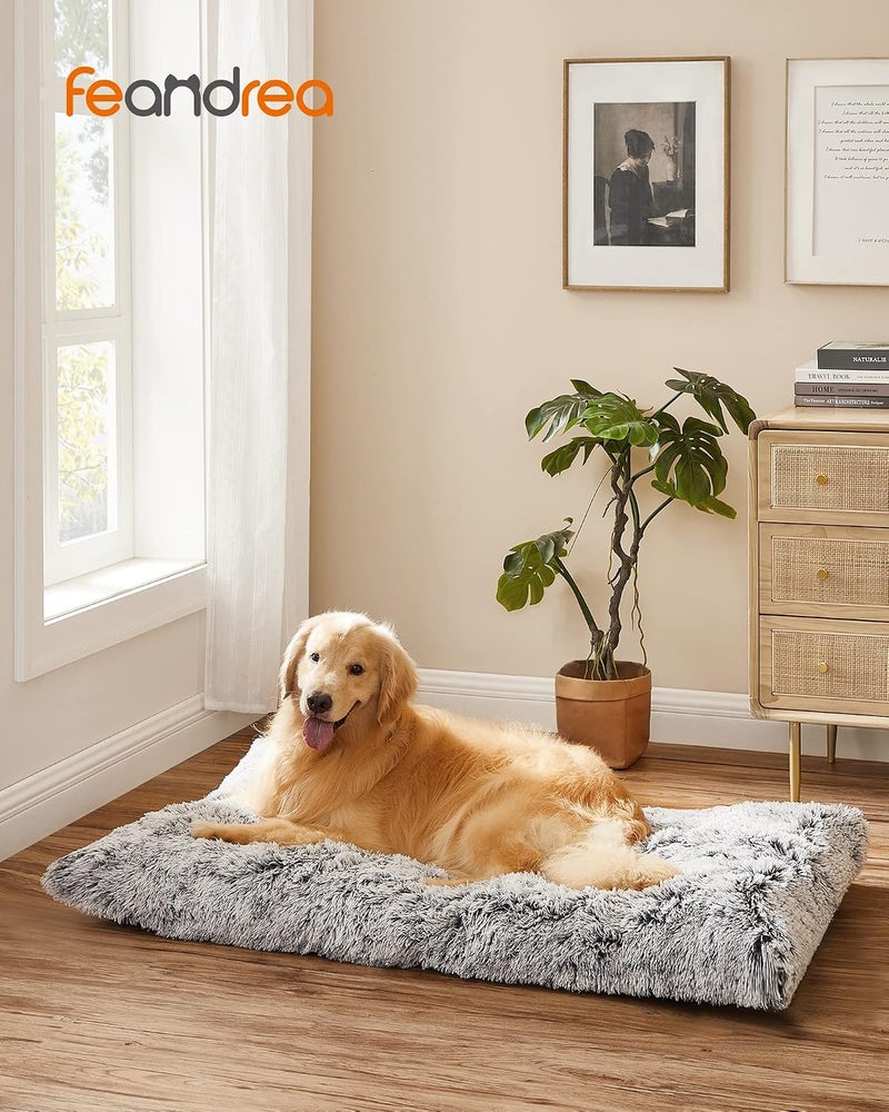 Dog Bed, Dog Cushion, Fluffy Dog Mat, Long Plush, 122 x 74 cm, Soft Padding, Washable, Multifunctional, Ombre Grey PGW204G01 - Image 2