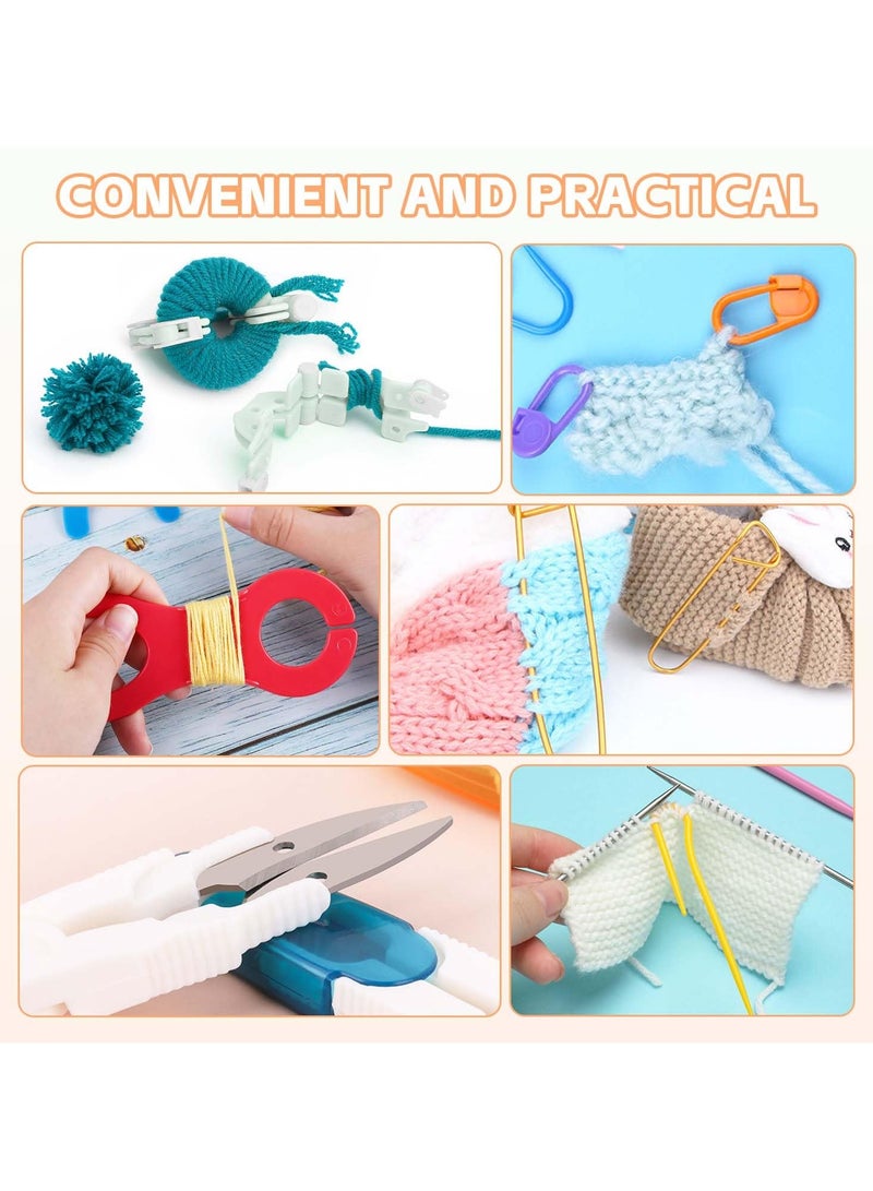 Fasola Crochet Kit 59Pcs for Beginners Adults, Knitting Kit Crochet Starter Kit with 5 Yarn Balls, Canvas Tote Bag, Crochet Hooks 2-6mm, Crochet Hook Set, DIY Knitting Tool Accessories for Mothers - Image 4