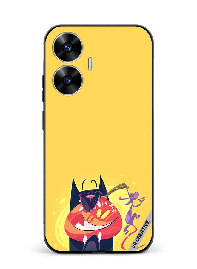 VR CREATIVE Protective Case Cover For Realme C55 Halloween Cat Design Multicolour - Image 1