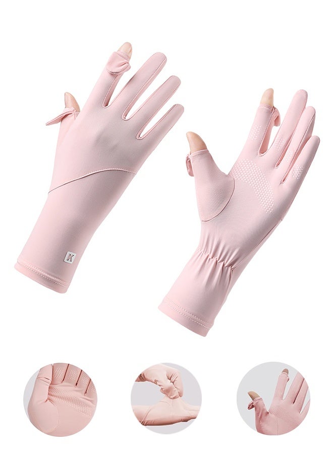 Driving Gloves Women Sun UV Protection,Breathable Non Slip Full Finger Cycling Gloves for Hiking Golfing Riding - Image 1