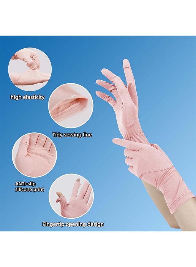 Driving Gloves Women Sun UV Protection,Breathable Non Slip Full Finger Cycling Gloves for Hiking Golfing Riding - Image 2