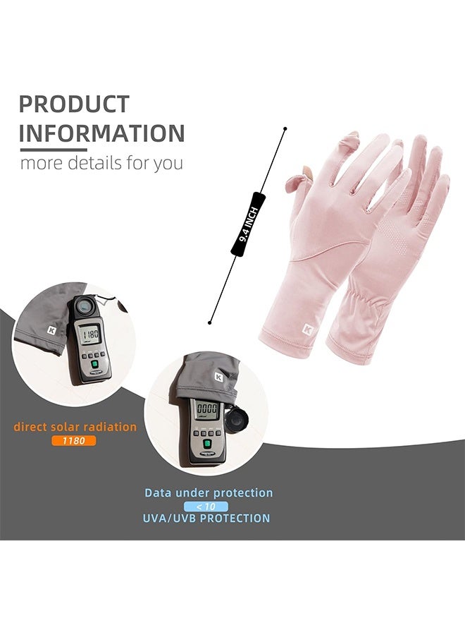 Driving Gloves Women Sun UV Protection,Breathable Non Slip Full Finger Cycling Gloves for Hiking Golfing Riding - Image 4