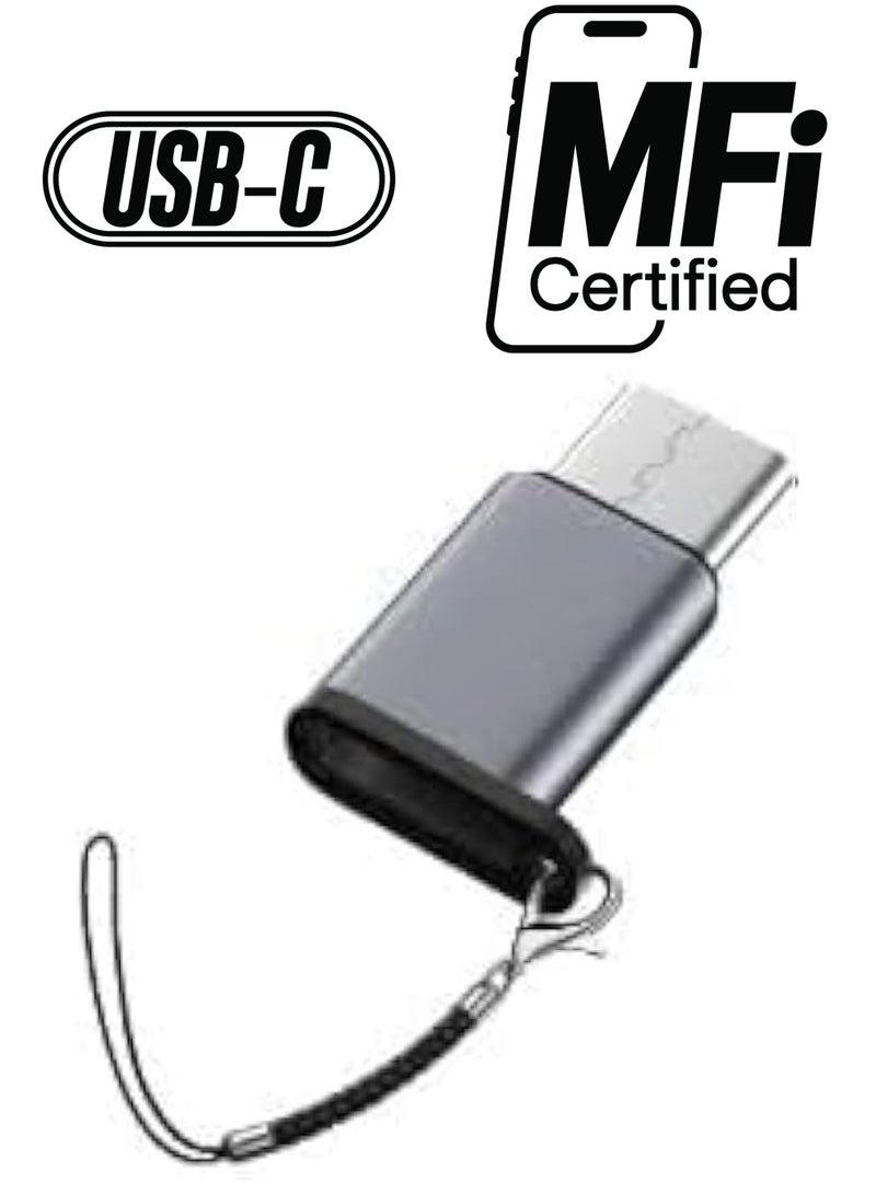 erorex Lightnin g to Type-C adapter,USB C Male to Lightnin g Female Adapter, USB Type C to Lightnin g Connector for iPhon 15/15 Plus/15 Pro/15 Pro Max,iPad Air,Galaxy,Pixel,Support Charging - Image 1