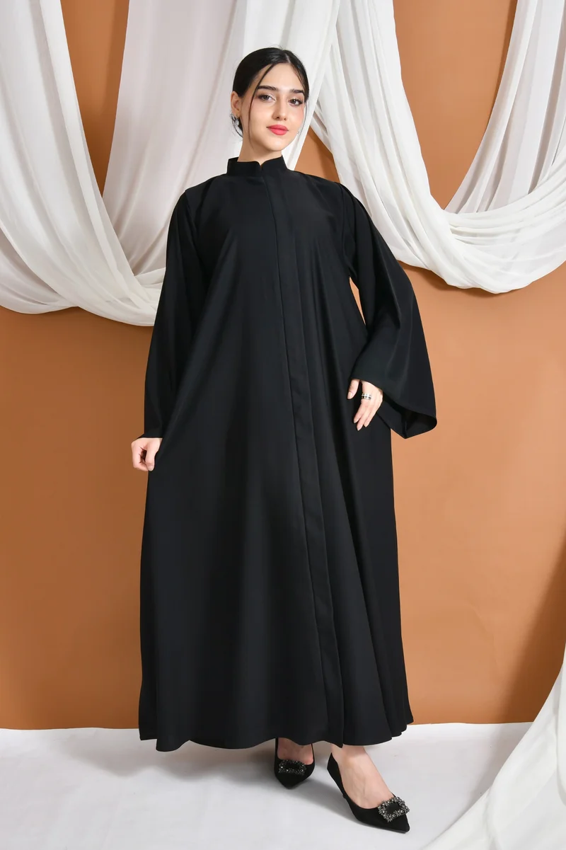 HAWRAA ABAYA Rawaa Abaya | Half-flare with hidden zipper and wide sleeves