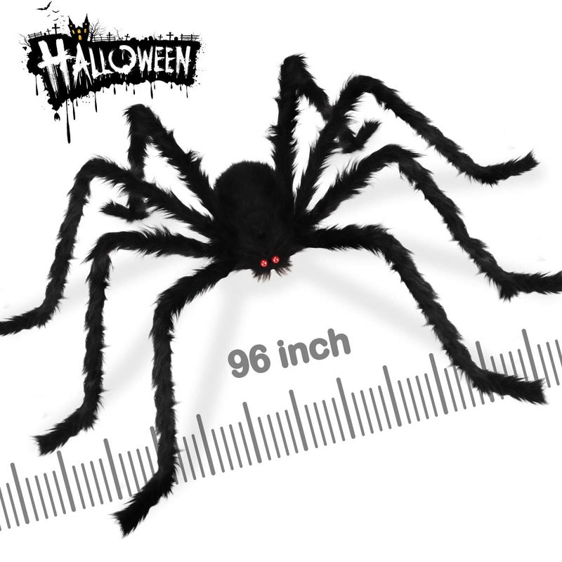 Dreampark Giant Spider Fake Hairy Black Spider Decorations for IndoorOutdoor Creepy Halloween Decor
