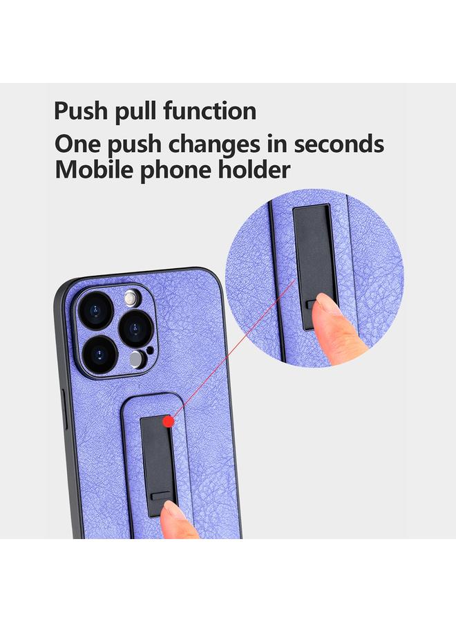 S-TOP Case For iPhone 16 Plus PU Leather Push-pull Bracket Shockproof Phone Case - Image 5