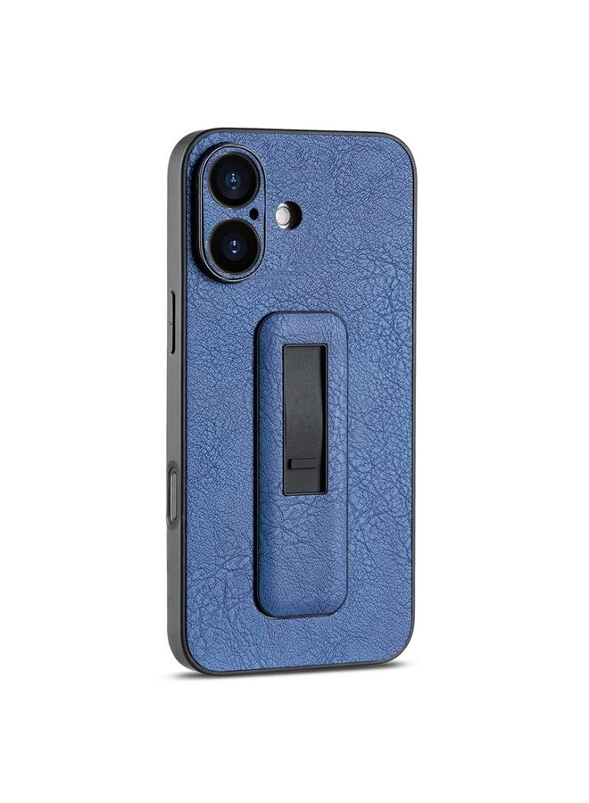 S-TOP Case For iPhone 16 Plus PU Leather Push-pull Bracket Shockproof Phone Case - Image 1