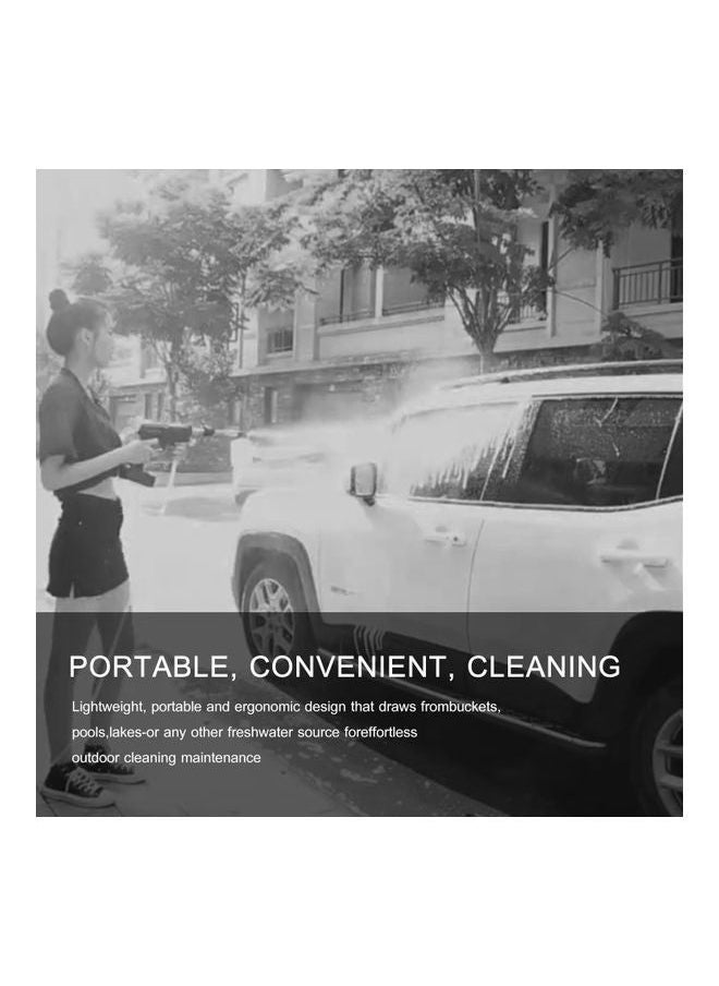ماركة غير محددة 15A 30Bar Cordless Handheld Wireless Pressure Washer Black 30.00X12.00X25.00cm  - Image 5