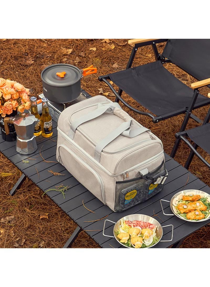 Generic Outdoor Oxford cloth double-layer insulation bag car ice pack large capacity portable picnic  - Image 3