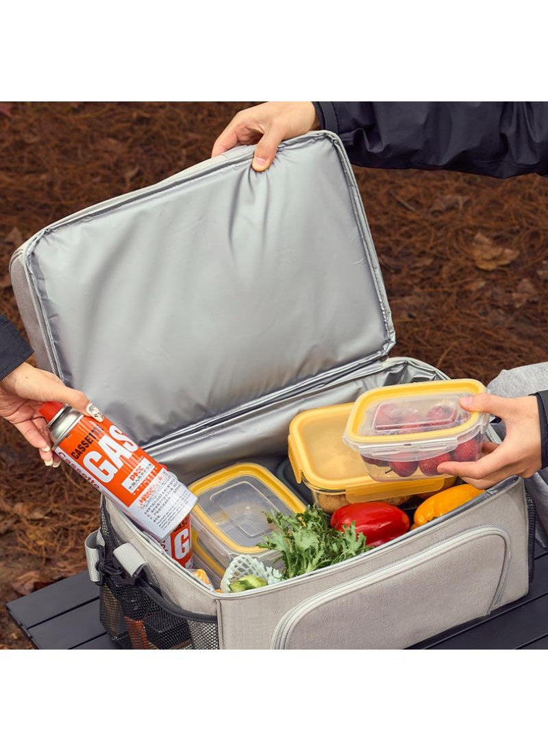 Generic Outdoor Oxford cloth double-layer insulation bag car ice pack large capacity portable picnic  - Image 2