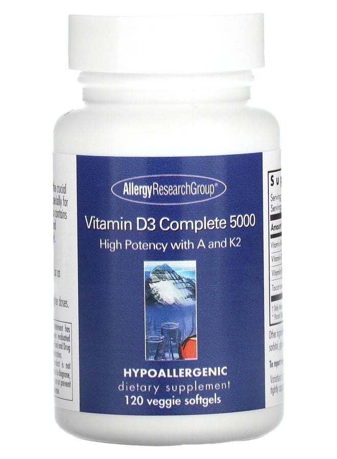 Allergy Research Group Vitamin D3 Complete 5000 120 Veggie Softgels - Image 1